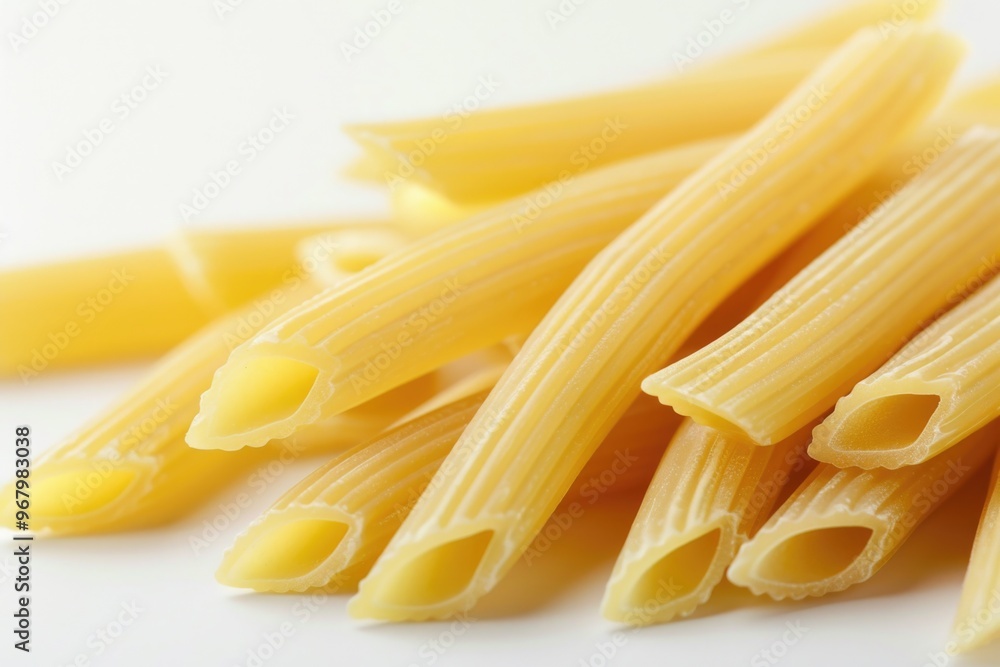 Freshly cooked pasta on a clean white background Freshly cooked pasta on a clean white background