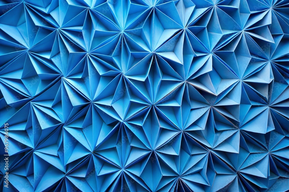 Blue origami pattern with geometric design Blue origami pattern with geometric design