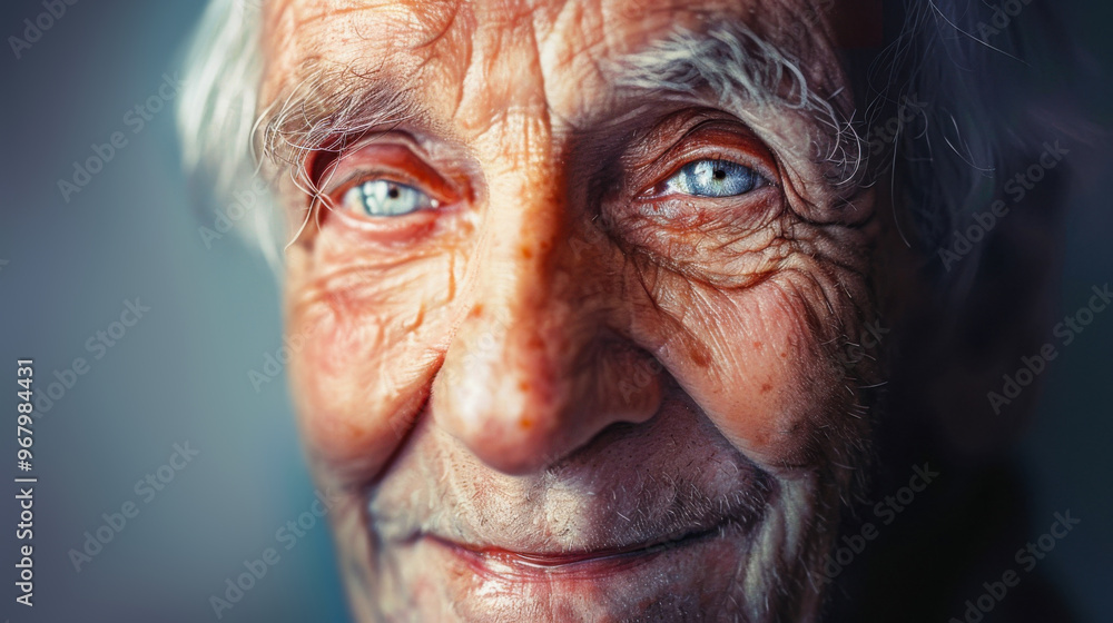 Senior man with blue eyes smiling close-up portrait Senior man with blue eyes smiling close-up portrait