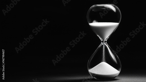 An hourglass with sand turning into light as it flows, representing time spent and the abstract results of continuous performance evaluation