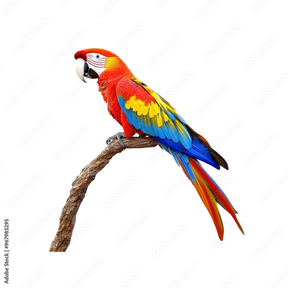Fototapeta premium Scarlet Macaw Perched on Branch