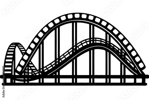 
Roller Coaster Vector Silhouette, Rollercoaster Black Clip art	

