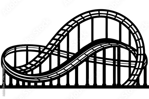 
Roller Coaster Vector Silhouette, Rollercoaster Black Clip art	

