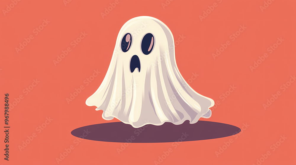 Simplicity halloween ghost freehand drawing flat design. Ghost. Illustration Simplicity halloween ghost freehand drawing flat design. Ghost. Illustration