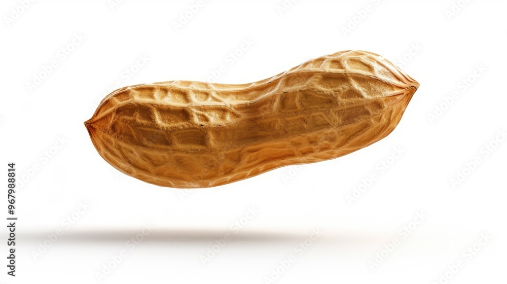 A peanut is in mid-air, captured in a split-second moment of flight A peanut is in mid-air, captured in a split-second moment of flight