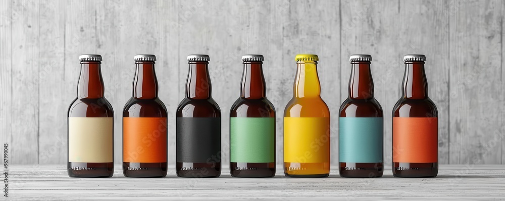 Personalized packaging for a craft beer brand, with different custom labels for each unique flavor, craft beer packaging custom label, artisan product design Personalized packaging for a craft beer brand, with different custom labels for each unique flavor, craft beer packaging custom label, artisan product design