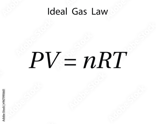 Ideal gas law on the white background. Education. Science. School. Formula. Vector illustration. photo