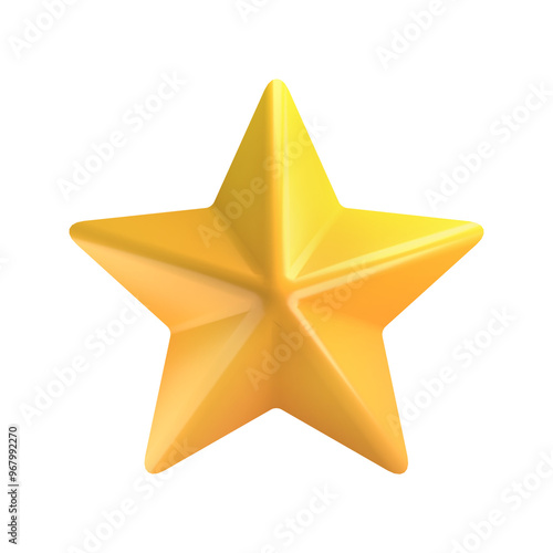 Gold star icon on an isolated white background