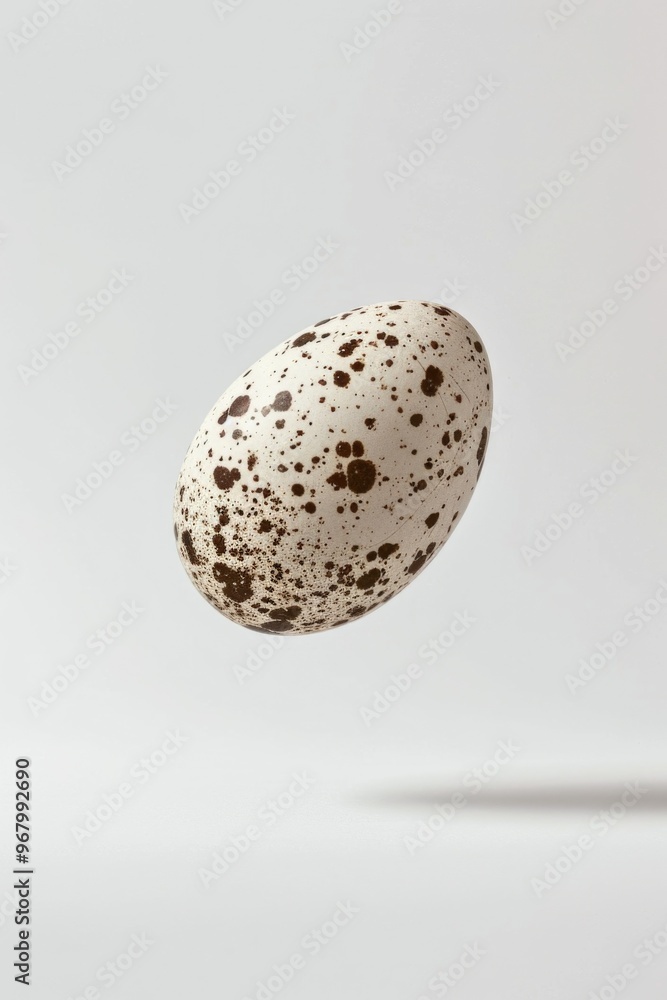 A speckled egg soaring through the air A speckled egg soaring through the air