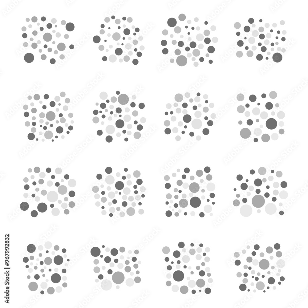 Set of vector silver glitter Set of vector silver glitter
