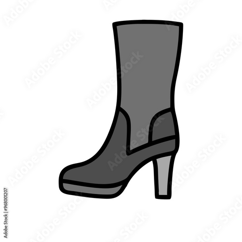 women high heel boots, footwear, icon, vector design 