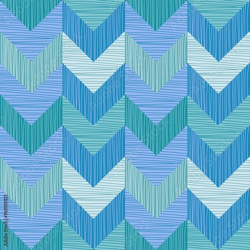 Hand drawn Seamless pattern. Colorful repeat pattern.Geometric abstract background.