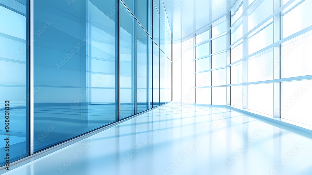 Modern Office Interior with Glass Walls and Bright Lighting Modern Office Interior with Glass Walls and Bright Lighting