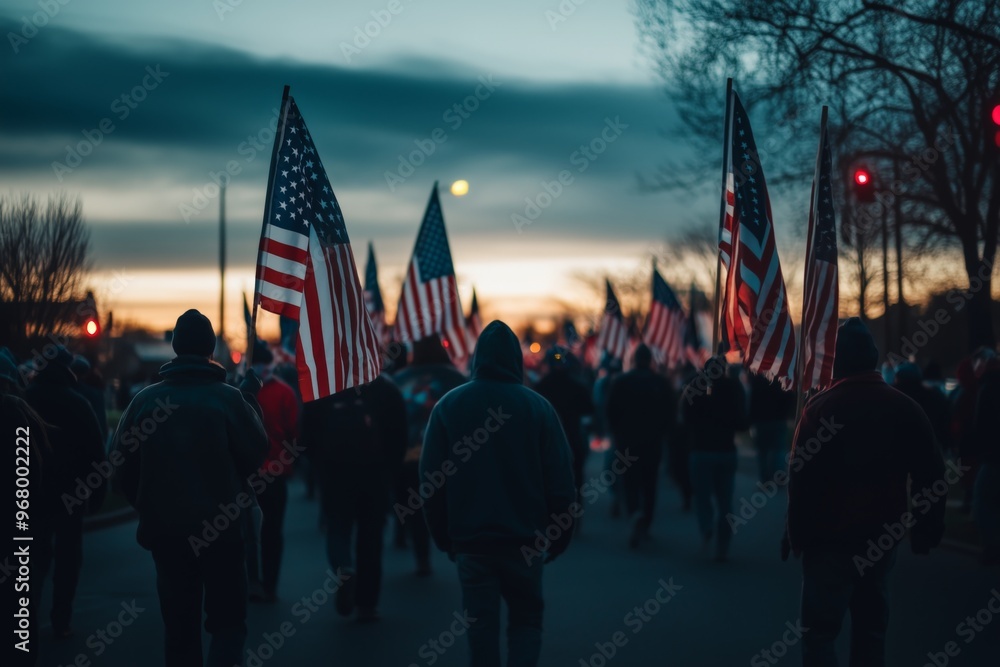 Obraz premium people parade with in America