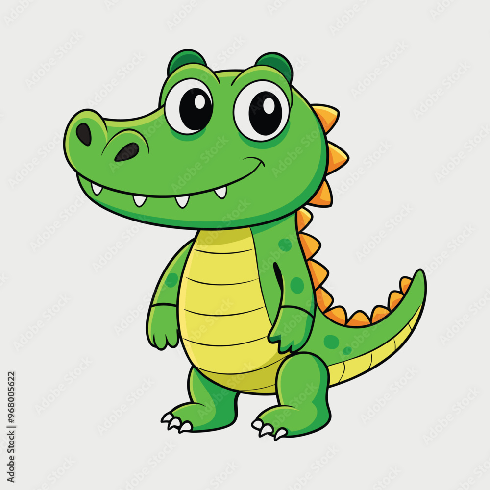 Fototapeta premium Crocodile cartoon vector illustration style design