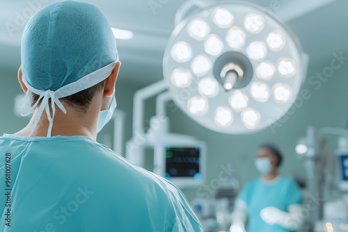 Modern Operating Room with Medical Equipment and Surgeons | Advanced Surgical Technology and Healthcare Excellence photo