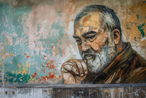 Portrait of St. Padre Pio of Pietrelcina.