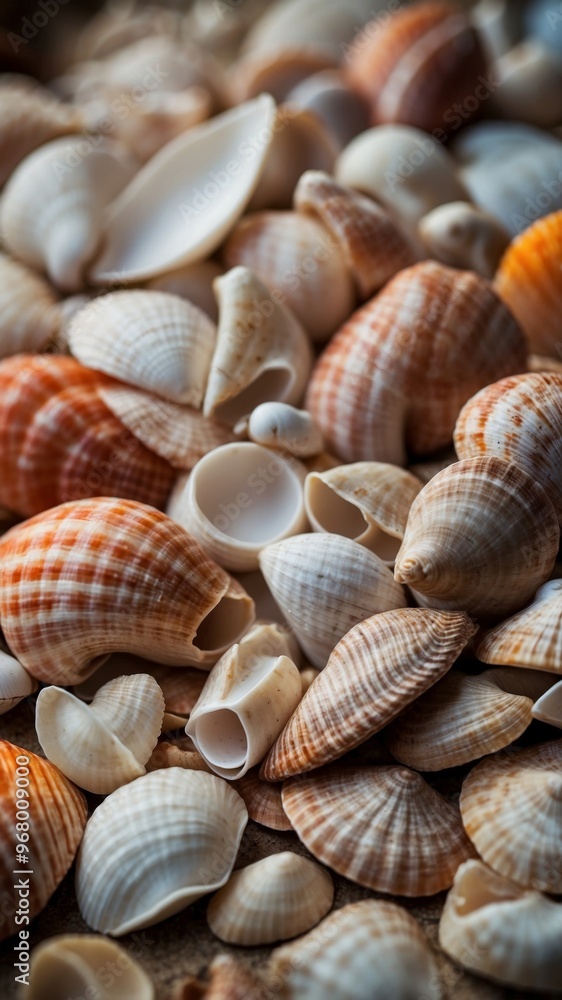 A collection of beautiful natural sea shells. A collection of beautiful natural sea shells.