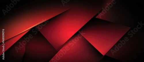 Abstract Geometric Shapes with Red and Black Color Gradient