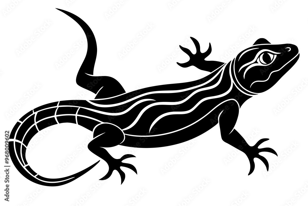Fototapeta premium Lizard silhouette vector art .This is editable and printable vector eps file