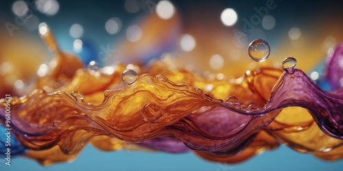 Colorful fluid background with a depth of field effect.