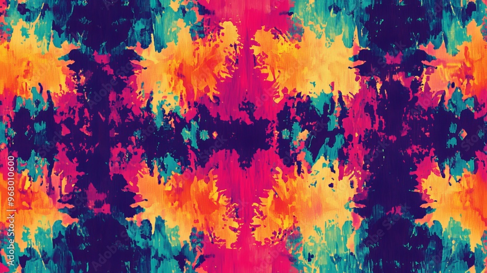 Vibrant tie-dye batik design. Seamless hand-drawn pattern with modern flair. Ideal for wallpapers, fabrics, clothing, and home décor. Enchanting ethnic print for a unique and bohemian touch. Vibrant tie-dye batik design. Seamless hand-drawn pattern with modern flair. Ideal for wallpapers, fabrics, clothing, and home décor. Enchanting ethnic print for a unique and bohemian touch.