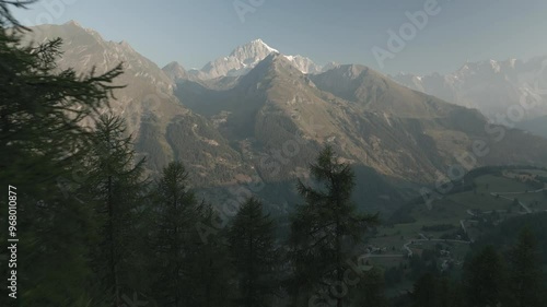 4K Panoramic Views of Mont Blanc from La Thuile, captured with DJI Mini 3 Pro - Stunning Mountain Landscapes and Alpine Forests