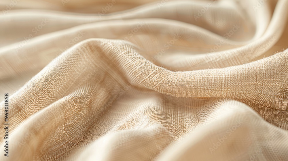 Beige table cloth fabric texture close-up background Beige table cloth fabric texture close-up background