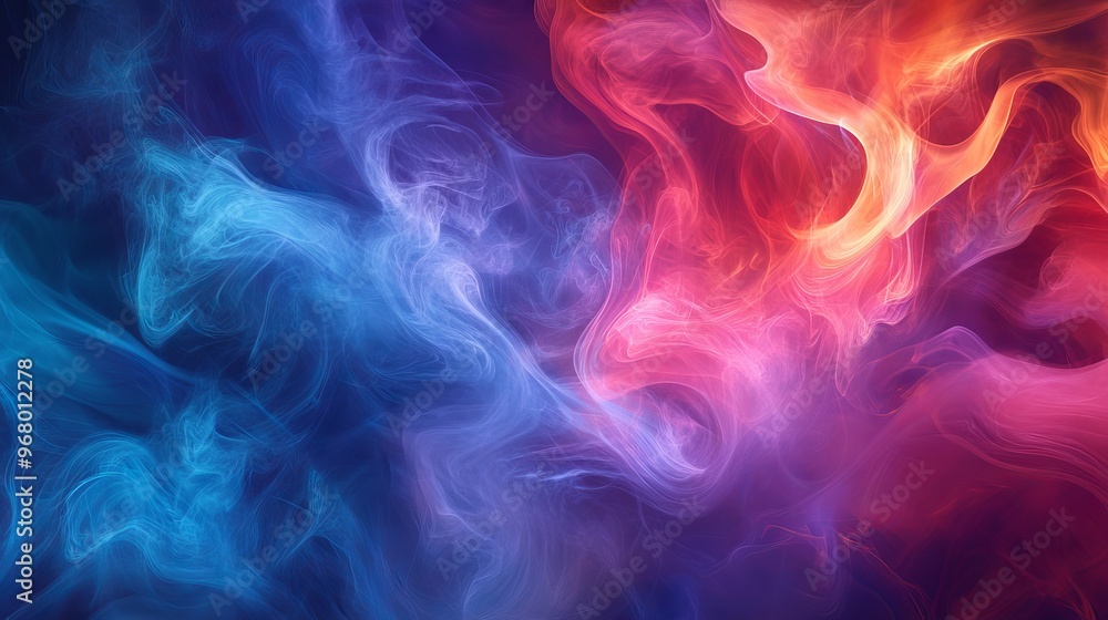 Vibrant smoke swirls in hues of crimson, azure, and violet. An eye-catching and intense backdrop for your screen. Vibrant smoke swirls in hues of crimson, azure, and violet. An eye-catching and intense backdrop for your screen.