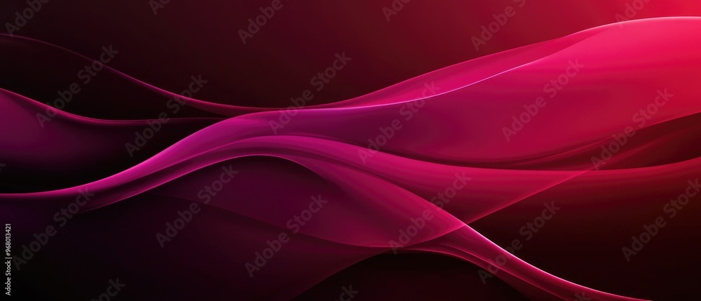 Abstract Waves in Vibrant Pink and Deep Red, a Digital Art Masterpiece
