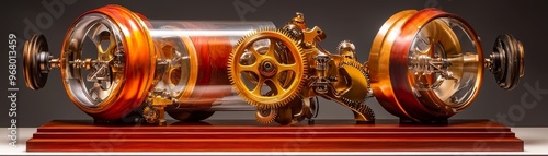 Mesmerizing, kinetic sculpture with moving parts and intricate mechanisms, contemporary, visual fascination
