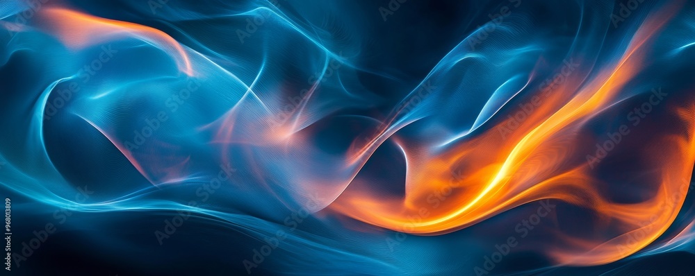 Abstract swirling blue and orange light pattern Abstract swirling blue and orange light pattern