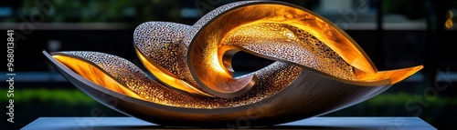 Mesmerizing, kinetic sculpture with rotating elements and captivating motion, contemporary, visual fascination
