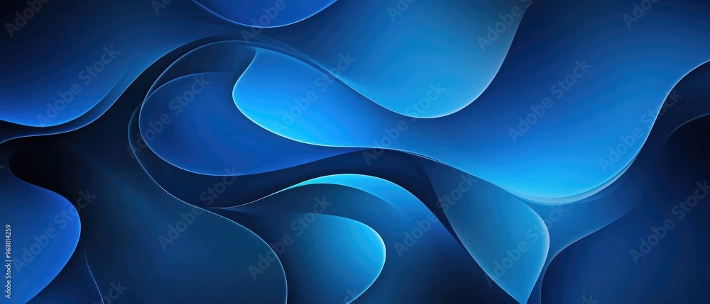 Abstract Blue Waves: A Visual Symphony of Curving Shapes and Soothing Hues Abstract Blue Waves: A Visual Symphony of Curving Shapes and Soothing Hues