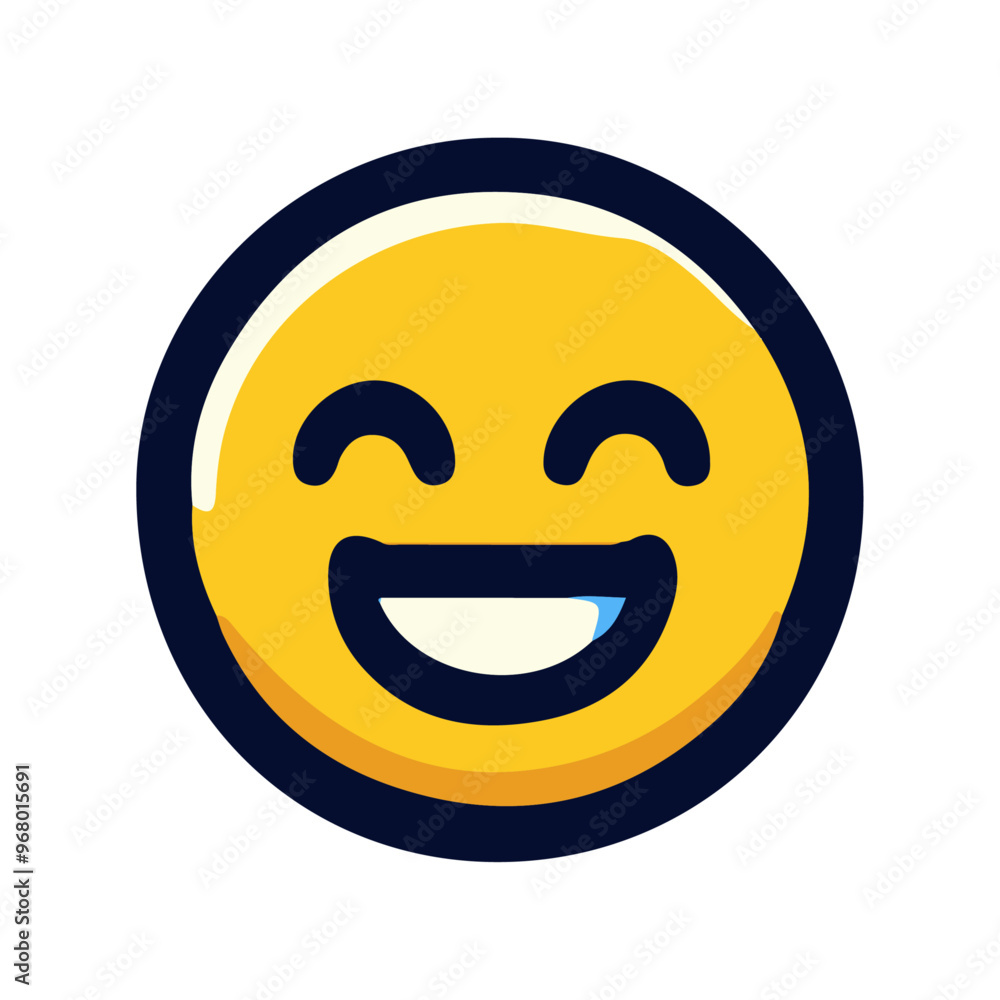 Fototapeta premium Smiley Face Emoji Vector Icon: High-Resolution, Versatile Icon for Digital and Graphic Design