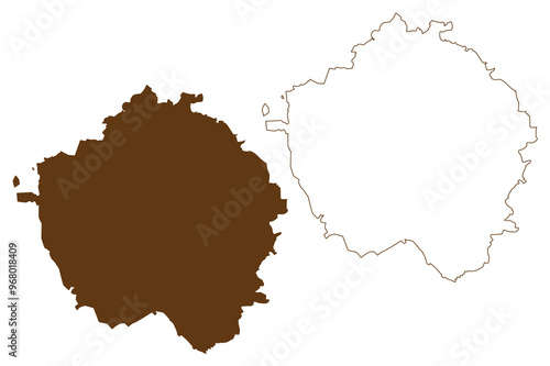 Uelzen district (Federal Republic of Germany, rural district, State of Lower Saxony) map vector illustration, scribble sketch Uelzen map