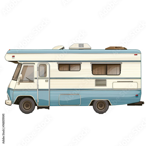 Camper Van Isolated on Transparent Background