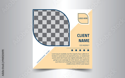 Client testimonial and review vector design template customer feedback testimonial vector template.