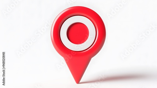 Red 3D location pin on a white background. Free Download Red 3D location pin on a white background. - GFXLoad