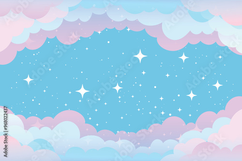 colorful sky, dream illustration, rainbow fantasy background