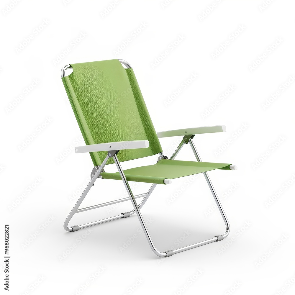 Camping chair, outdoor element, realistic 3D render, foldable design, isolated on white background. Camping chair, outdoor element, realistic 3D render, foldable design, isolated on white background.
