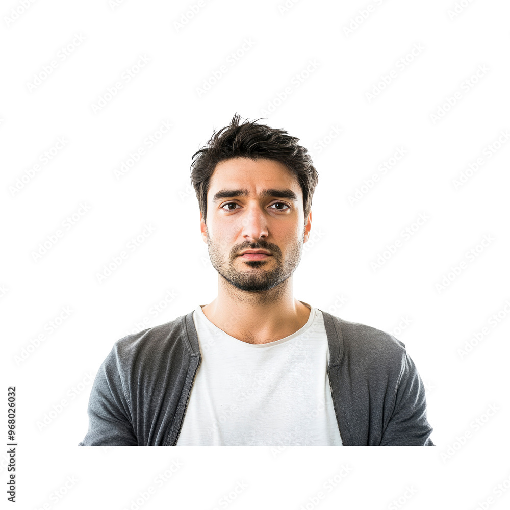Fototapeta premium Serious Young Man Looking at Camera