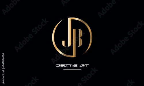 JB, BJ, J, B abstract letters logo monogram