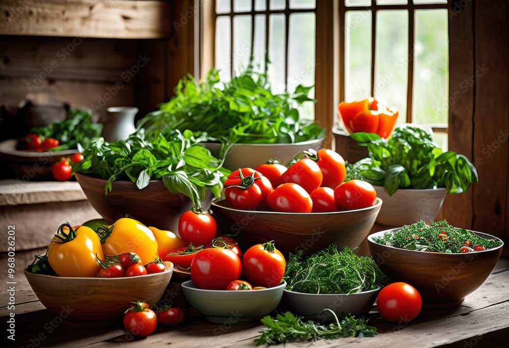 colorful bowls overflowing fresh ingredients wholesome goodness beautiful presentation, vegetable, healthy, food, bright, meal, plate, decorative, organic colorful bowls overflowing fresh ingredients wholesome goodness beautiful presentation, vegetable, healthy, food, bright, meal, plate, decorative, organic