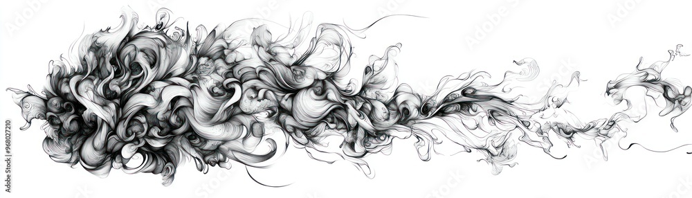 Abstract Swirling Black Ink in Water Abstract Swirling Black Ink in Water
