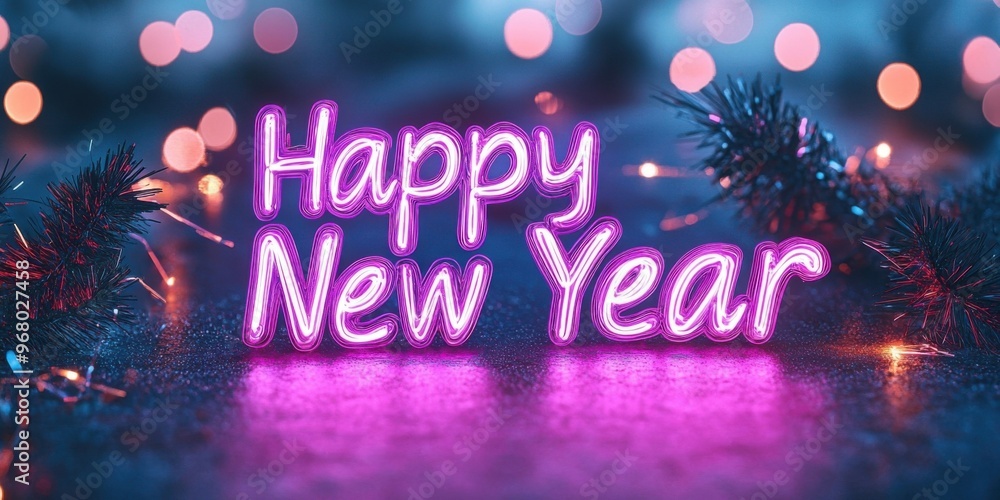 Bright happy new year celebration illustration Bright happy new year celebration illustration