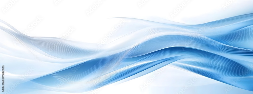 Abstract blue and white background vector presentation design with line waves