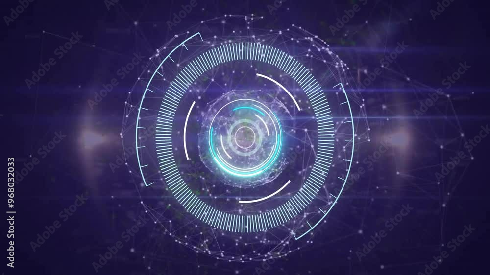 Animation of scope scanning over globe with connections Animation of scope scanning over globe with connections