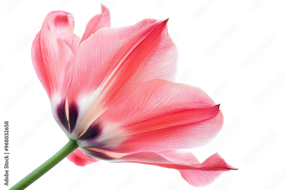Close-up of a vibrant pink tulip flower in full bloom, showcasing delicate petals and intricate details, perfect for nature-themed designs. Close-up of a vibrant pink tulip flower in full bloom, showcasing delicate petals and intricate details, perfect for nature-themed designs.