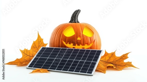 Solar panel halloween professional advertising poster  photo